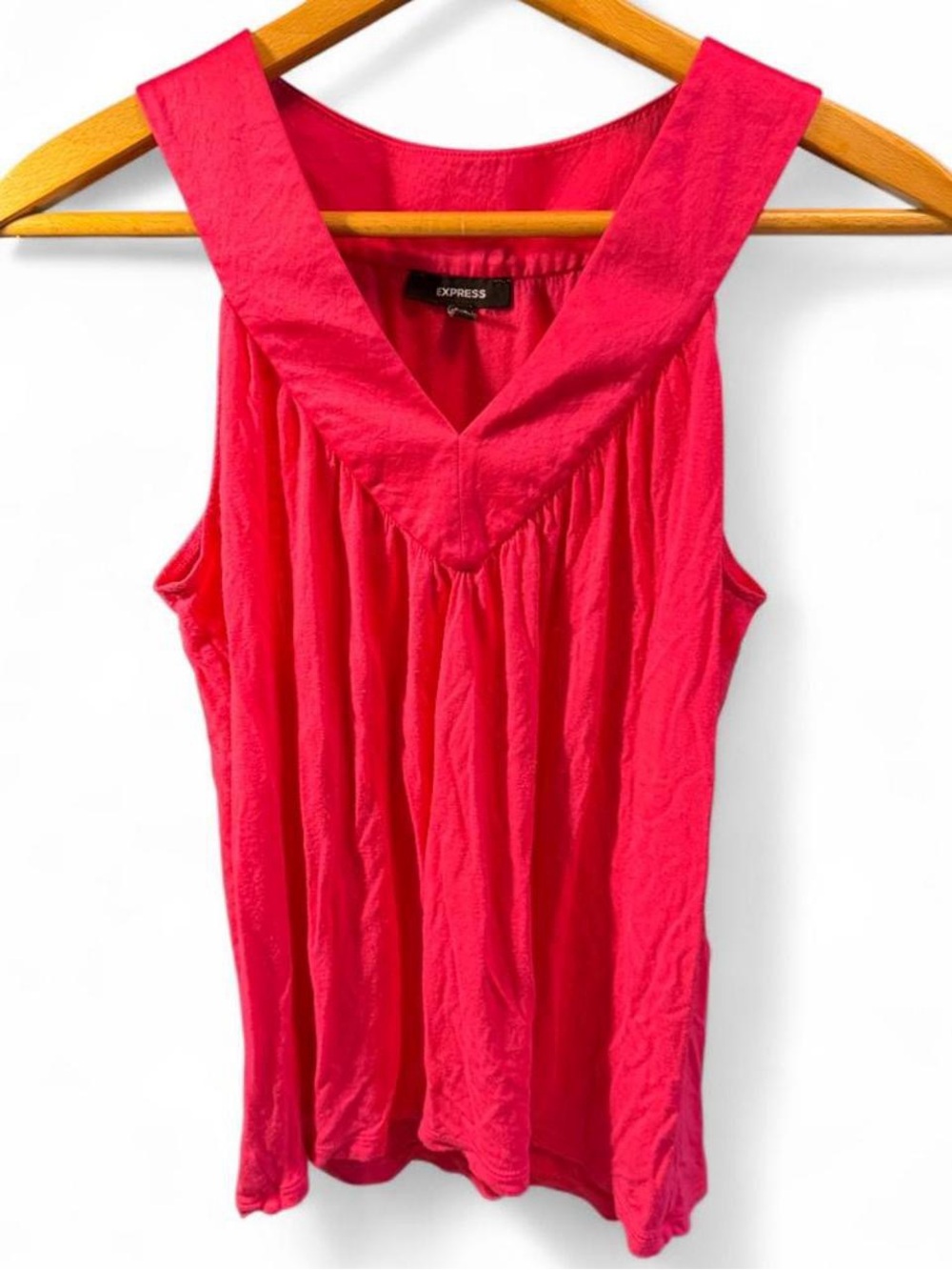 Express Bright Pink V-Neck Sleeveless Tank Top